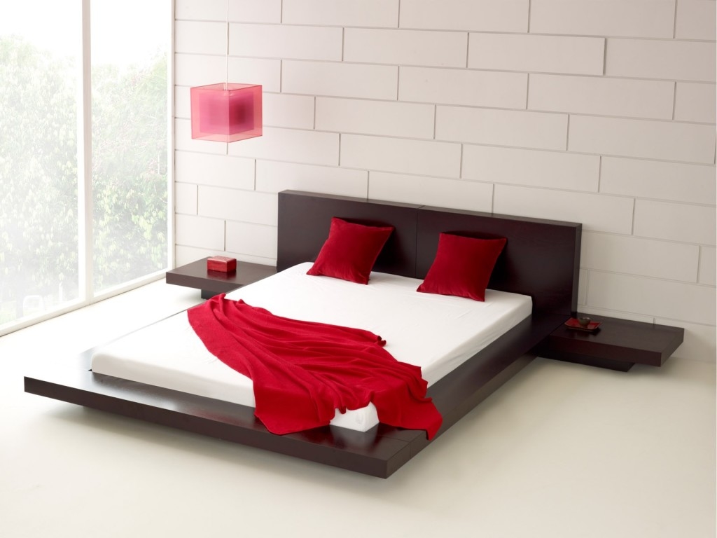 modern-minimalist-bedroom-design-modern-simple-with-wooden-couch-and-white-queen-size-bed-and-red-blanket-also-coffe-table-and-red-table-lamp
